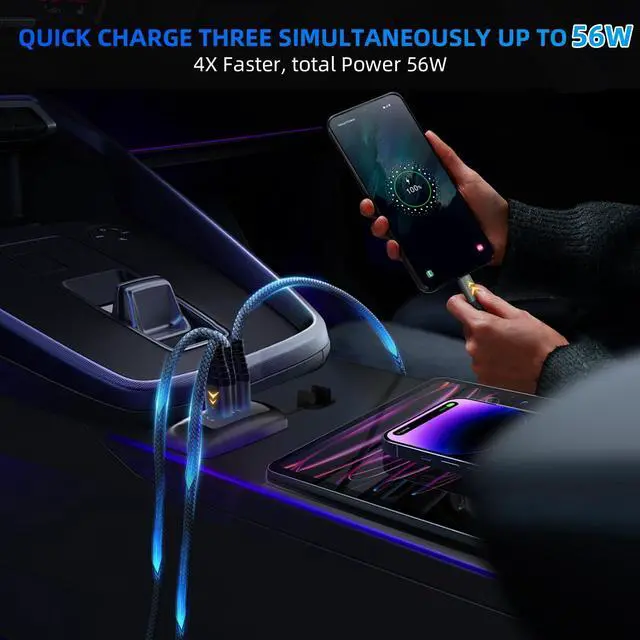 Alt view image 3 of 7 - 2PCS 3 Ports 12V RV USB Outlet 56W, 2PCS Type-C PD3.0 Quick Charge & Dual QC3.0 Panel Wall Surface Mount, Automotive Car Multi-Port USB Socket Charger Adapter for RV Marine Boat Bus Camper ATV Truck