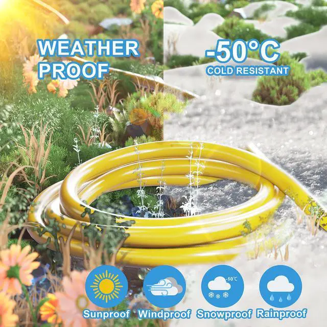 Alt view image 4 of 7 - 50 ft 12/3 Gauge Heavy Duty Outdoor Extension Cord Waterproof with Lighted, Flexible Cold Weather 3 Prong Electric Cord Outside, 15A 1875W 125V 12AWG SJTW, Yellow, ETL Listed