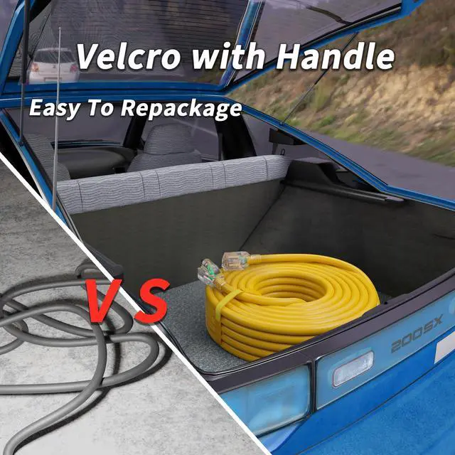 Alt view image 5 of 7 - 25ft 12/3 Gauge Outdoor Extension Cord Waterproof with Lighted Indicator, 12 Gauge SJTW Heavy Duty 15Amp 1875W, 3 Prong Cords Flexible Pure Copper Yellow ETL Listed