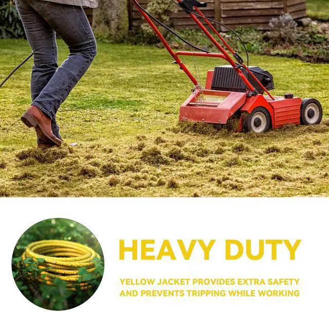 Alt view image 5 of 7 - Indoor Outdoor Extension Cord with Lighted End, 12 Gauge Heavy Duty 15 ft Yellow 3 Prong 15A Weatherproof Power Cord for Garage, Garden and Home, 12/3 SJTW UL Listed