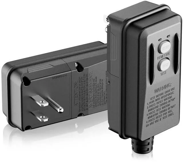 Main image of Auto-Monitoring GFCI Replacement Plug Assembly, Auto Reset 15 Amp 3 Wires 3 Prongs,Waterproof, Ground Fault Circuit Interrupter for Air Conditioner, Pressure Washer, Ovens, Hot Tub.ETL Listed,Black