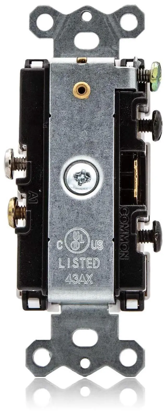 Alt view image 6 of 6 - Combination Rocker Light Switch and Outlet - Single Pole White Decor Combo Style Receptacle, Wall Plates Included, UL Listed, 15A / 120V AC - 2 Pack