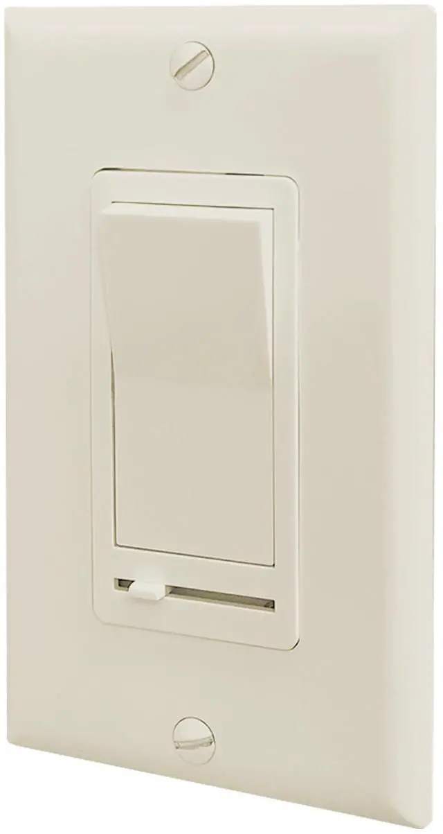 Alt view image 2 of 7 - LED Slide Dimmer Rocker Switch - 3-Way/Single Pole Compatible, Decorative Electrical Light Switch, 600 Watt Max, LED Compatible for Indoor Home Use, Wall Plate Cover Included - Almond