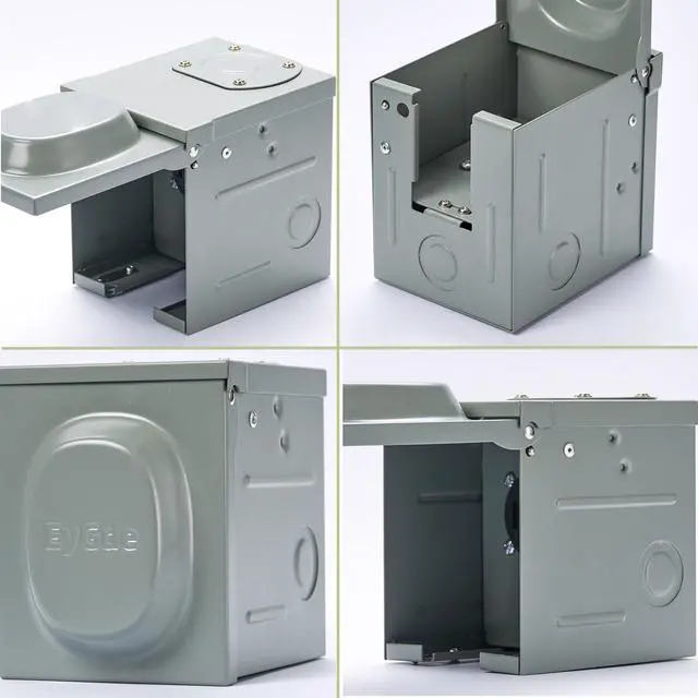 Alt view image 3 of 7 - 50 Amp RV Power Outlet Box 125V/250V, Enclosed Lockable Outdoor Upgraded NEMA 14-50R RV Receptacle Plug for Hookup RV Camper Travel Trailer, Easy to Knock