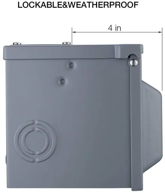 Alt view image 6 of 7 - 50 Amp 125/250 Volt RV Power Outlet Box, Enclosed Lockable Weatherproof Outdoor Electrical NEMA 14-50R Receptacle Panel, for RV Camper Travel Trailer Motorhome Electric Car Generator.