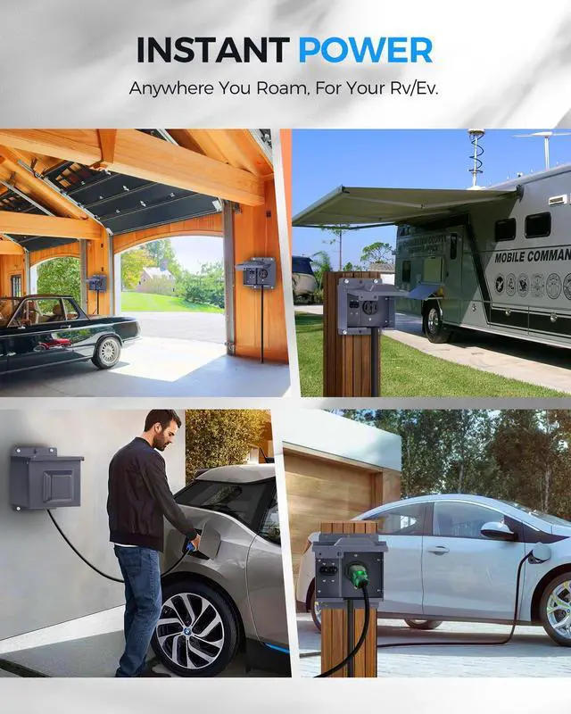 Alt view image 6 of 7 - 50 Amp RV Power Outlet Box with Breaker, 125V/250V NEMA 14-50R Weatherproof RV Receptacle, Lockable Electrical Power Box for Campers, Trailers, Motorhomes, UL Listed U61OB06