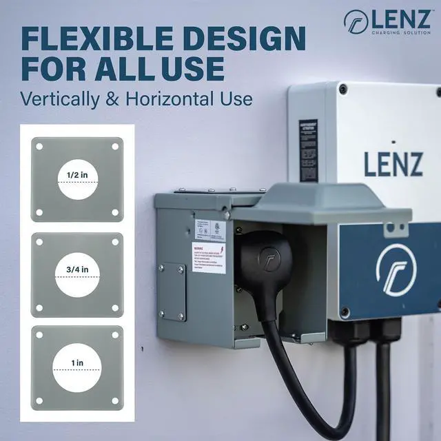 Alt view image 5 of 7 - 50 Amp 125/250V NEMA 14-50 Power Outlet Box, Outdoor Weatherproof Lockable Receptacle, ETL Certified, for EVs, RVs, Campers, Trailers, Motorhomes, and Home Use