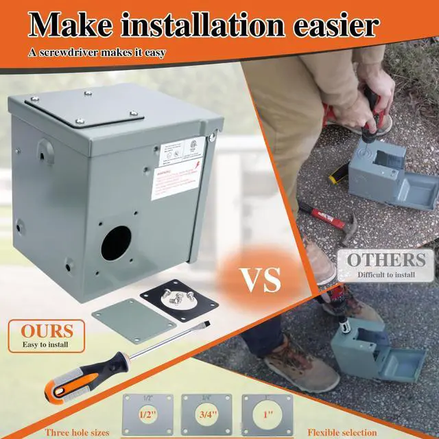 Alt view image 4 of 7 - RV Power Outlet Box 50 Amp 125/250V, RV Power Receptacle Panel Plug,RV Nema 14-50R Receptacle Box Lockable Weatherproof Electrical Box,RV Power Outlet Box for RV Camper Travel Trailer Motorhome.