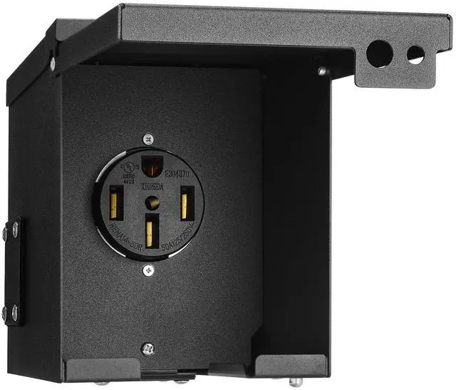 Main image of 50 Amp RV Power Outlet Box, 125/250 Volt NEMA 14-50R RV Receptacle, Enclosed Weatherproof Lockable Outdoor Electrical Panel Outlet for RV Camper Travel Trailer Electric Car