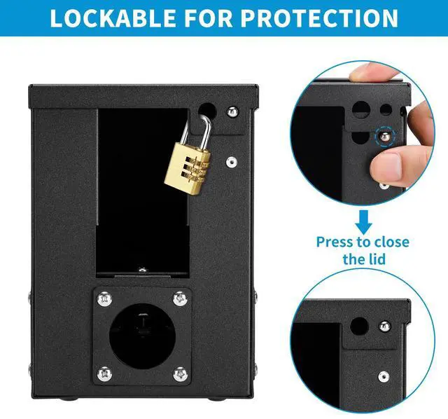Alt view image 5 of 7 - 50 Amp RV Power Outlet Box, 125/250 Volt NEMA 14-50R RV Receptacle, Enclosed Weatherproof Lockable Outdoor Electrical Panel Outlet for RV Camper Travel Trailer Electric Car