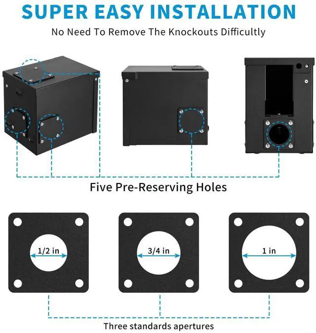 Alt view image 2 of 7 - 50 Amp RV Power Outlet Box, 125/250 Volt NEMA 14-50R RV Receptacle, Enclosed Weatherproof Lockable Outdoor Electrical Panel Outlet for RV Camper Travel Trailer Electric Car
