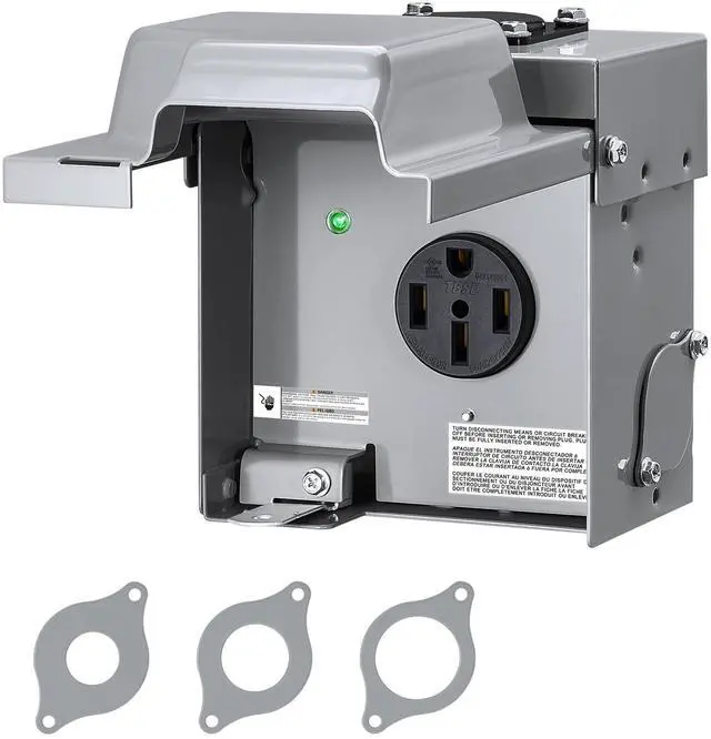 Main image of 50 Amp RV Power Outlet Box, 125V/250V NEMA 14-50R Enclosed Lockable RV Electrical Outlet, Weatherproof Power Box for RV/EV Receptacle, Outdoor Panel for RVs, Trailer, ETL & UL Listed