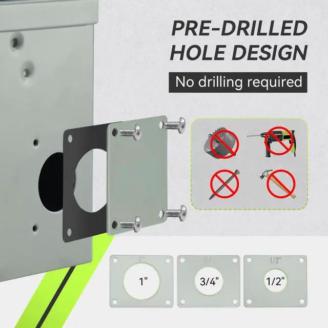 Alt view image 4 of 6 - 50 Amp 125/250 Volt Power Outlet Box, Waterproof Lockable Enclosed Power Panel, 14-50R Receptacle, for RV Camper Travel Trailer Electric Car, ETL Listed