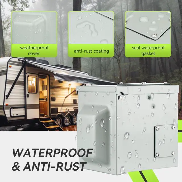 Alt view image 6 of 6 - 50 Amp 125/250 Volt Power Outlet Box, Waterproof Lockable Enclosed Power Panel, 14-50R Receptacle, for RV Camper Travel Trailer Electric Car, ETL Listed