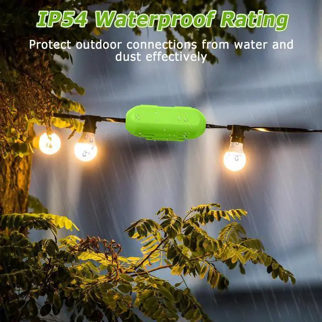 Alt view image 5 of 7 - 2 Pack Extension Cord Cover Outdoor, IP54, Connection Box to Protect Outdoor Outlet, Plug, Christmas Holiday Decoration Light, Green