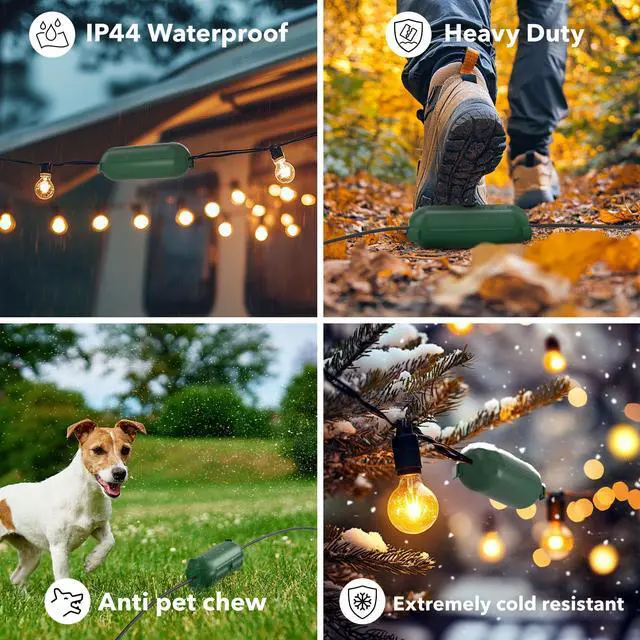 Alt view image 2 of 7 - Outdoor Extension Cord Safety Cover, Weather Resistant Seal Housing with 4 Latches, Fits 12/14/16 AWG Extension Cord, Holiday String Lights, Plug, Waterproof IP44 (2PK Green)