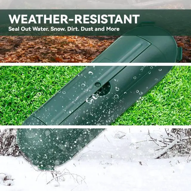 Alt view image 2 of 7 - 2 Pcs Outdoor Waterproof Extension Cord Safety Box Weatherproof Resistant Seal Housing IP44Waterproof Connection Box for Protect Holiday String Lights Wires and Plugs (Green)