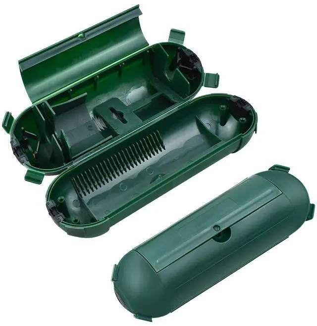 Main image of 2 Pcs Outdoor Waterproof Extension Cord Safety Box Weatherproof Resistant Seal Housing IP44Waterproof Connection Box for Protect Holiday String Lights Wires and Plugs (Green)