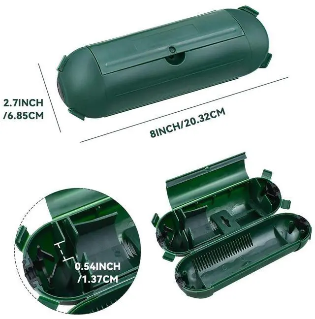 Alt view image 3 of 7 - 2 Pcs Outdoor Waterproof Extension Cord Safety Box Weatherproof Resistant Seal Housing IP44Waterproof Connection Box for Protect Holiday String Lights Wires and Plugs (Green)