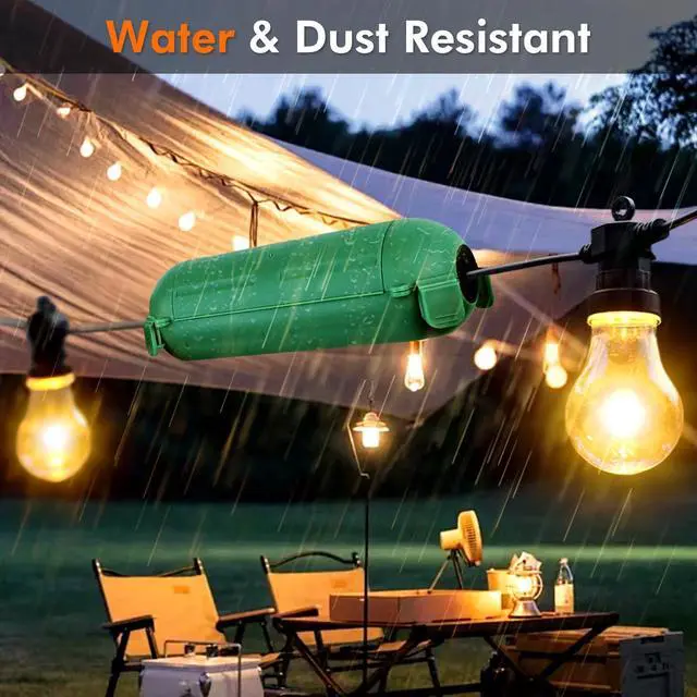 Alt view image 4 of 7 - 2 Pack Mini IP44 Waterproof Outdoor Connection Box with Lockable Latches and Mounting Holes, Weatherproof Extension Cord Safety Cover for Outdoor Plugs, Lights, Cables, Wires, Size Small, Green