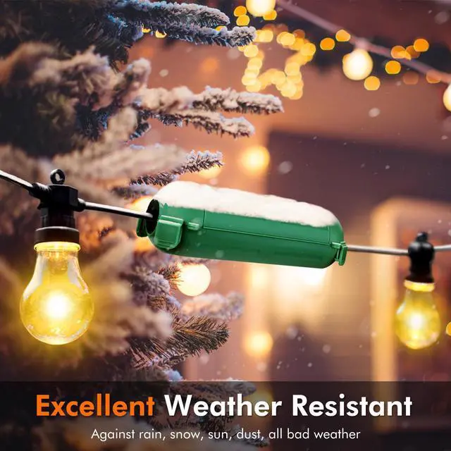 Alt view image 6 of 7 - 2 Pack Mini IP44 Waterproof Outdoor Connection Box with Lockable Latches and Mounting Holes, Weatherproof Extension Cord Safety Cover for Outdoor Plugs, Lights, Cables, Wires, Size Small, Green