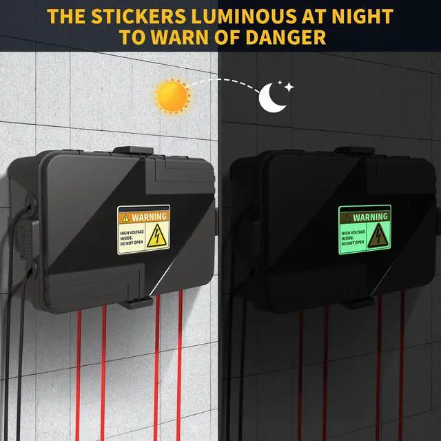 Alt view image 6 of 7 - Large Outdoor Electrical Box Waterproof (12.5 x 8.5 x 5 Inch), IP54 Weatherproof Extension Cord Cover with 8 Cable Entry, Plug Protector Boxes for Outlet Plug Power Strip Holiday Light Outside, Black