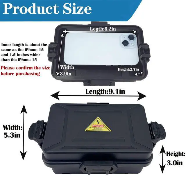 Alt view image 2 of 7 - Mini Outdoor Electrical Box, IP54 Waterproof Extension Cord Cover (Inside 6.2 x 3.9 x 2.7 inches) Weatherproof Connection Box for Plug,Connector, Power Cord, Festive Light(2 PCS Black)