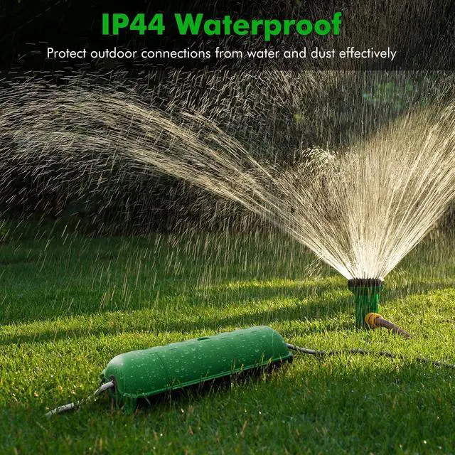 Alt view image 4 of 7 - Extension Cord Safety Cover, IP44 Waterproof Connection Box, Weatherproof Electrical Enclosure Seal to Protect Outdoor Outlet, Plug, Holiday Decoration Light, Fountain, Power Tool, Green