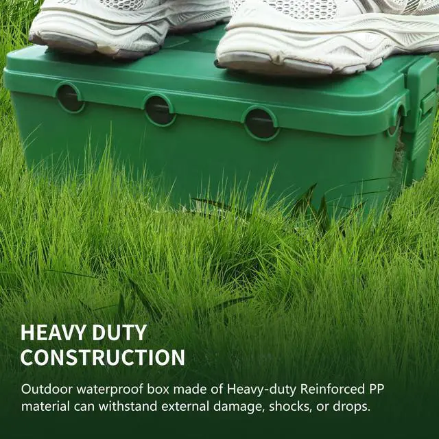 Alt view image 4 of 7 - Large Outdoor Waterproof Electrical Box(12.9X 8.3 x 5.2 inch), IP54 Weatherproof Extension Cord Cover with 7 Cable Seal Entry, Protect Power Strip, Timer Outlet Plug, Holiday Light Decoration, Green