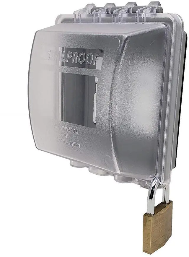 Alt view image 3 of 3 - 2-Gang Weatherproof in Use Outlet Cover | Two Gang Outdoor Plug and Receptacle Protector, Lockable, UL Extra Duty Compliant, 45 Configurations