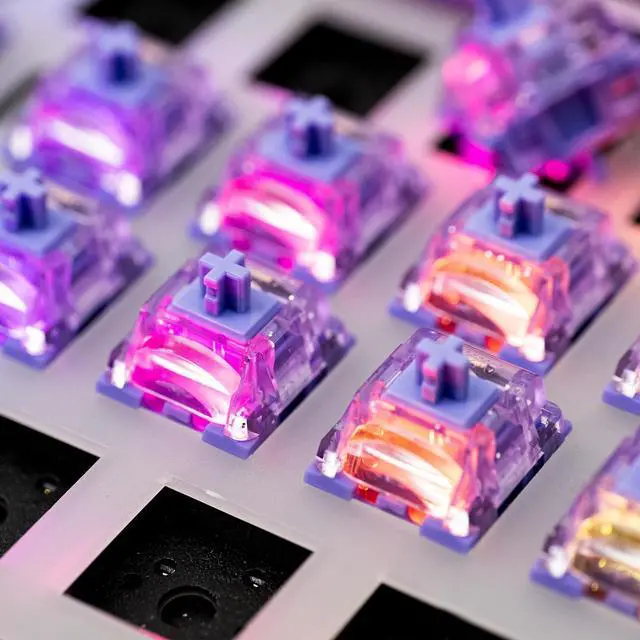 Alt view image 6 of 7 - Linear Switches Mechanical Gaming Keyboard Starlit Switch 5-Pin with LED Diffuser Pre-Lubed 45gf