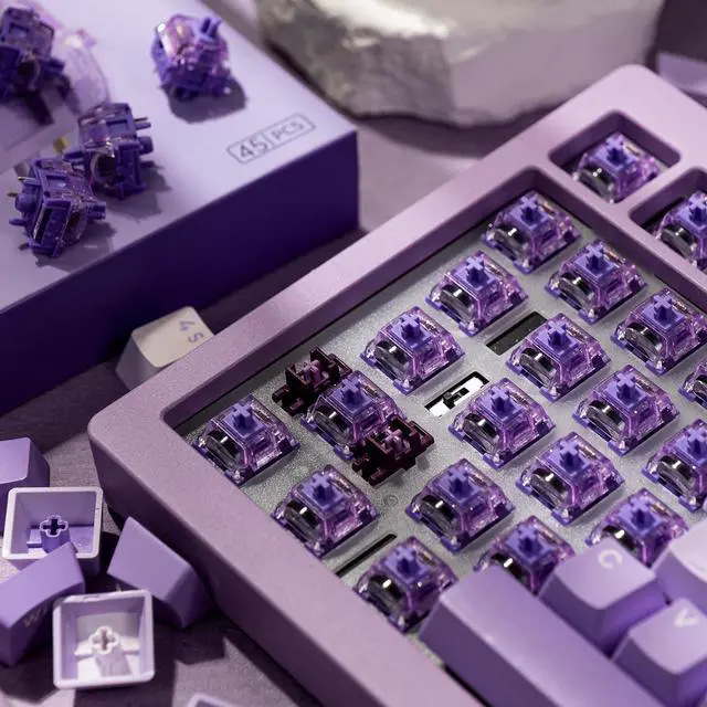 Alt view image 7 of 7 - Linear Switches Mechanical Gaming Keyboard Starlit Switch 5-Pin with LED Diffuser Pre-Lubed 45gf