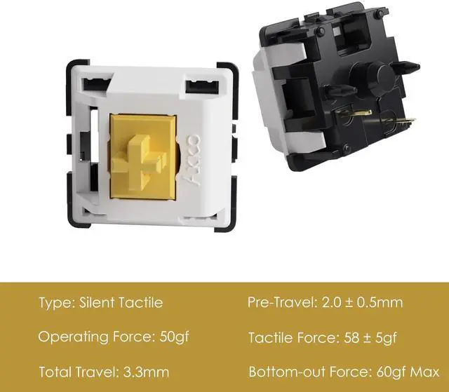 Alt view image 5 of 6 - V3 Penguin Tactile Silent Keyboard Switch for Mechanical Gaming Keyboard, 5-Pin 50gf Quiet Pre-Lubed Switches with Standard MX Structure (45pcs)