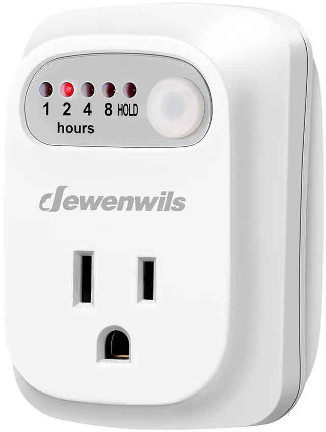 Main image of Indoor Countdown Timer Outlet, Timers for Electrical Outlets, 125V/15A/1000W Auto Shut Off Safety Outlet, One 3-Prong Grounded Outlet, Light Timers, 1/3 HP, UL Listed