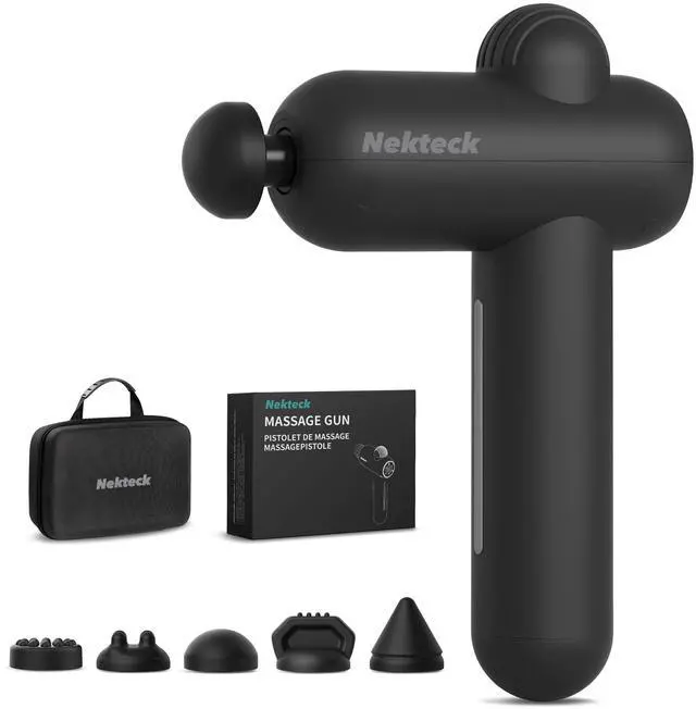Main image of Nekteck Massage Gun Deep Tissue - 12mm Amplitude, 30 Speeds, Full-Body Muscle Relaxation Device with 5-Head for Pain Relief, Quiet USB-C Rechargeable Percussion Muscle Massager for Home Office Travel