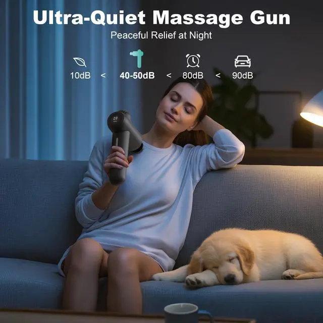 Alt view image 6 of 7 - Nekteck Massage Gun Deep Tissue - 12mm Amplitude, 30 Speeds, Full-Body Muscle Relaxation Device with 5-Head for Pain Relief, Quiet USB-C Rechargeable Percussion Muscle Massager for Home Office Travel