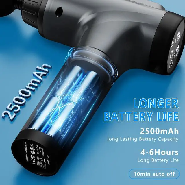 Alt view image 3 of 7 - Massage Gun, Muscle Massage Gun for Athletes Handheld Electric Deep Tissue Back Massager, Percussion Massage Device for Pain Relief with 30 Speed Levels 9 Heads pcs