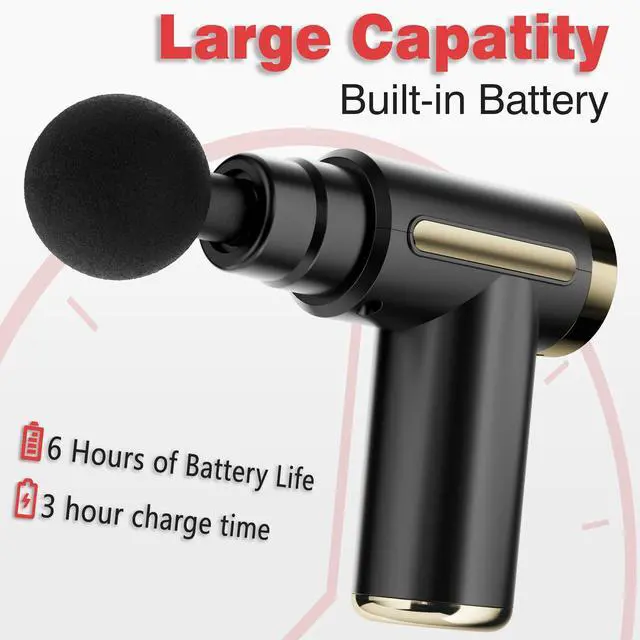 Alt view image 4 of 7 - cotsoco Massage Gun Deep Tissue for Pain Relief with 4 Massage Heads & 6 Speeds, Electric Mini Handheld Body Massager for Any Pain Relief, Best Gifts for Dad and Mom