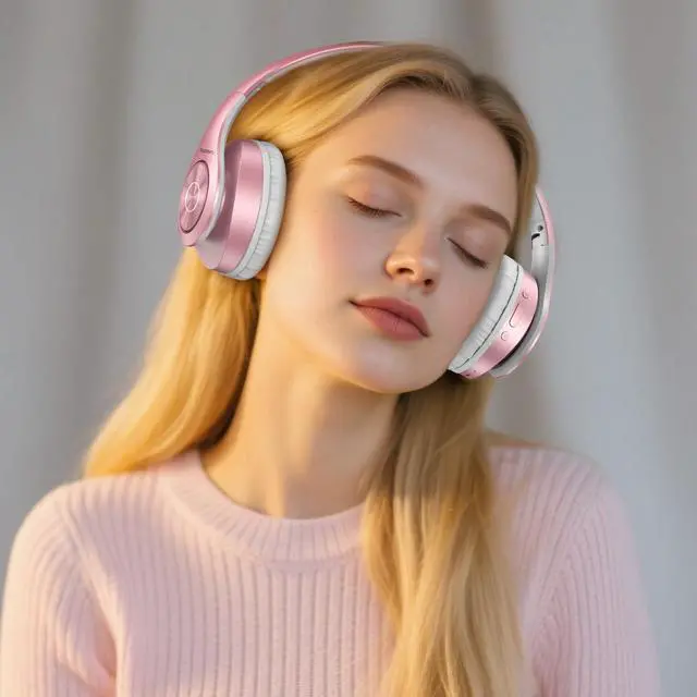 Alt view image 2 of 6 - Get Immersed in Audio Wireless Headphones - Over Ear, Bluetooth, Foldable & with Mic - Perfect for Travel, Work, TV and Cellphone