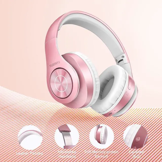 Alt view image 5 of 6 - Get Immersed in Audio Wireless Headphones - Over Ear, Bluetooth, Foldable & with Mic - Perfect for Travel, Work, TV and Cellphone