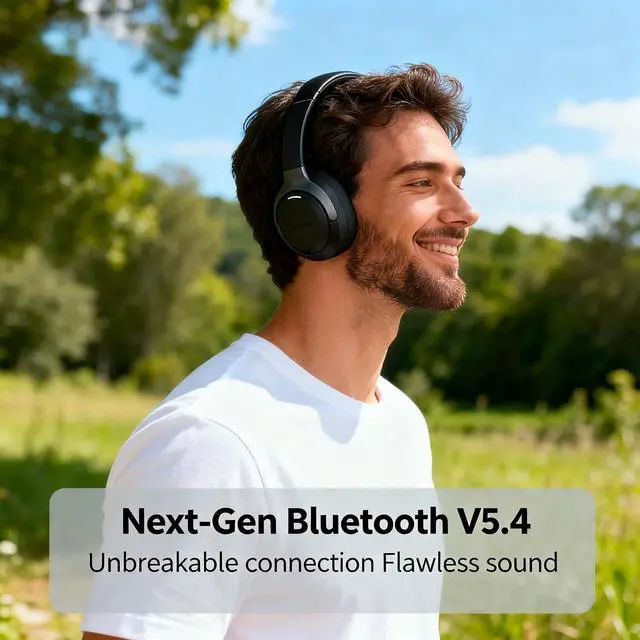 Alt view image 4 of 7 - LC30Pro Wireless Premium Noise Canceling Overhead Headphones, 100H Playtime Bluetooth V5.4, Foldable Design for School/Work/Travel/TV, Gifts