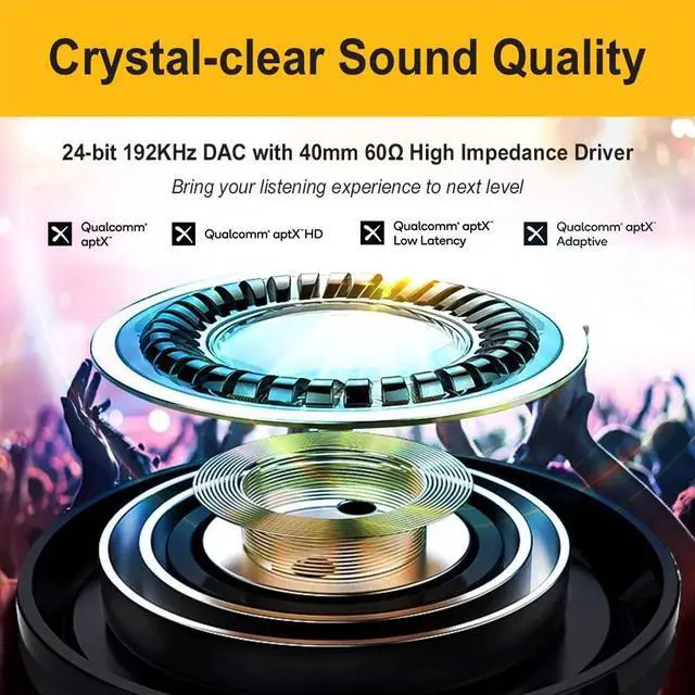 Alt view image 3 of 7 - Wireless Over-Ear Headphones Transmitter Set for TV Movie Bluetooth 5.3 aptX LL No Delay 50 Hours Immersive Sound Enhanced Volume and Clarity (Digital Optical TOSLINK RCA AUX)