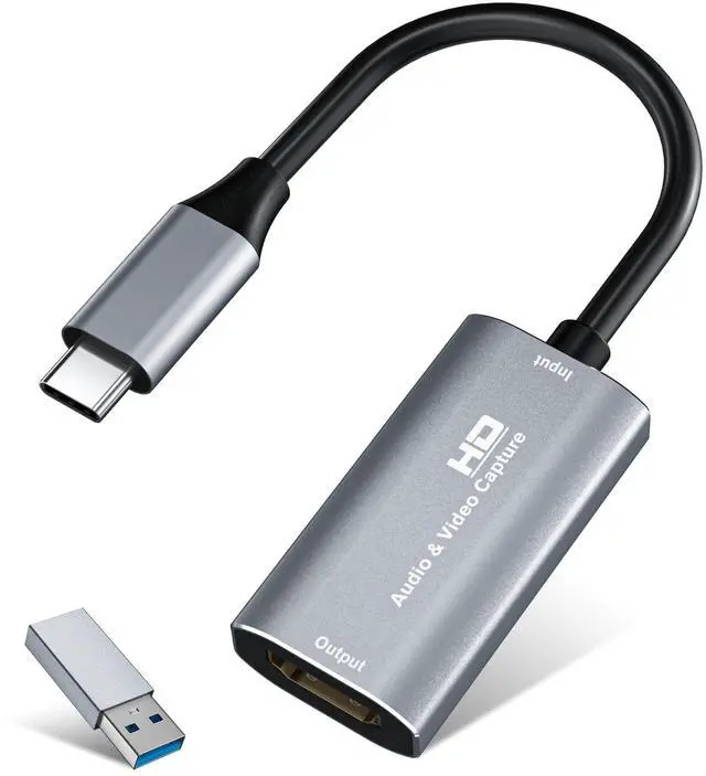 Main image of Video Capture Card, 4K USB3.0 HDMI to USB C, 1080P 60FPS Capture Card for Streaming, Gaming, Video Recording Compatible with Switch, Xbox, PS4, OBS, Windows, Mac OS, Zoom(Silver)