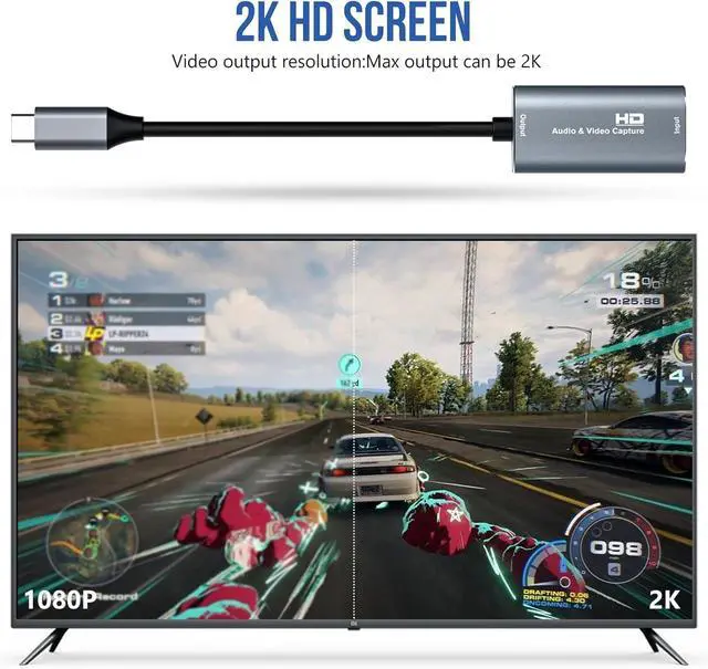 Alt view image 3 of 6 - Video Capture Card, 4K USB3.0 HDMI to USB C, 1080P 60FPS Capture Card for Streaming, Gaming, Video Recording Compatible with Switch, Xbox, PS4, OBS, Windows, Mac OS, Zoom(Silver)