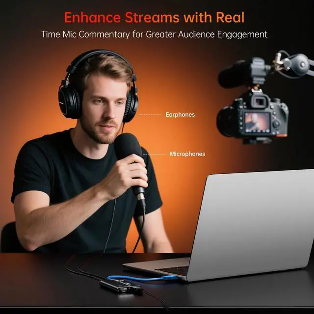 Alt view image 4 of 7 - HDMI Capture Card for Streaming, Full HD 1080P 60FPS Capture USB 3.0 Game Audio Video Capture Card,for Streaming Camera/Xbox/PS4/PS5/Switch/PC