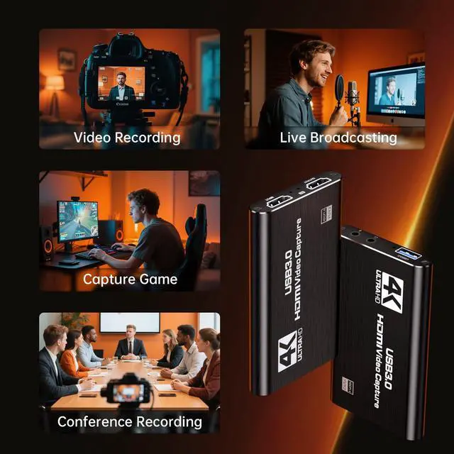 Alt view image 7 of 7 - HDMI Capture Card for Streaming, Full HD 1080P 60FPS Capture USB 3.0 Game Audio Video Capture Card,for Streaming Camera/Xbox/PS4/PS5/Switch/PC