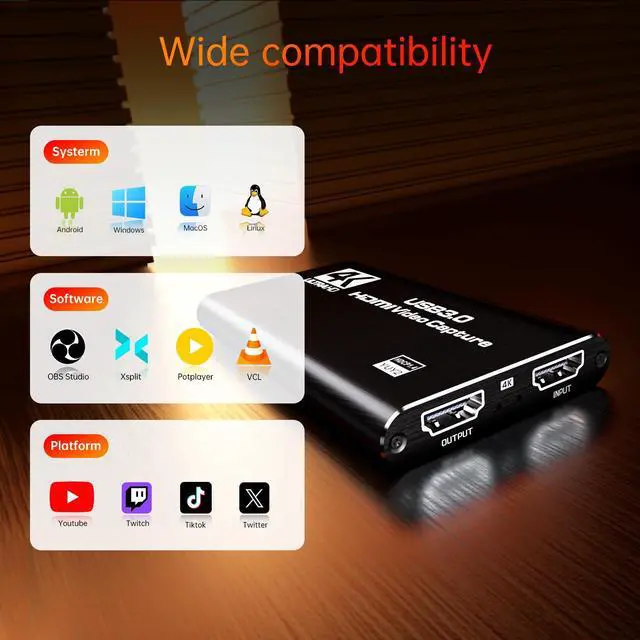 Alt view image 6 of 7 - HDMI Capture Card for Streaming, Full HD 1080P 60FPS Capture USB 3.0 Game Audio Video Capture Card,for Streaming Camera/Xbox/PS4/PS5/Switch/PC