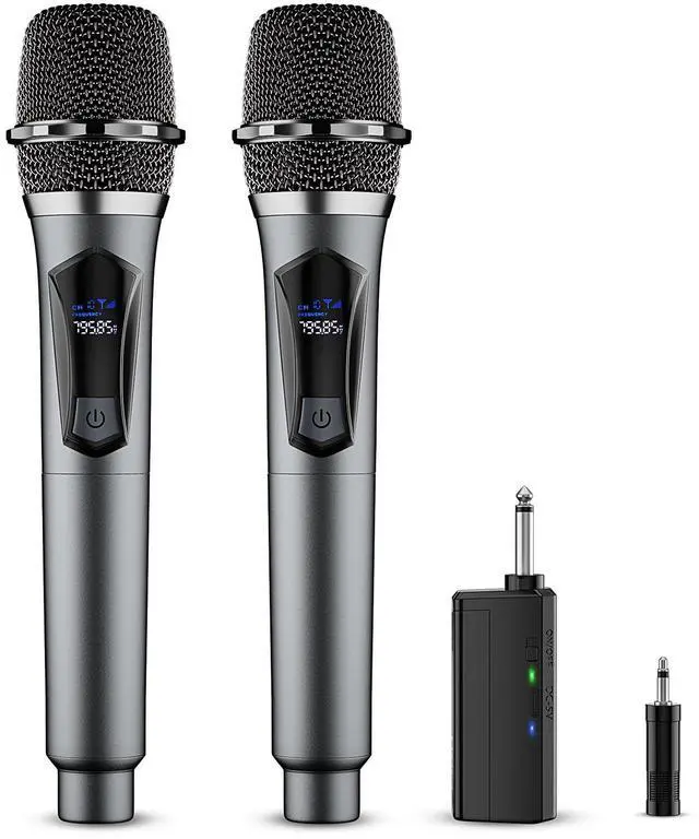 Main image of Wireless Microphone,Professional Dual Handheld Cordless Dynamic Mic System with Rechargeable Receiver,Karaoke Microphone Set for Singing, Karaoke, Wedding, DJ, Party, Speech,Church,Class Use,PA System