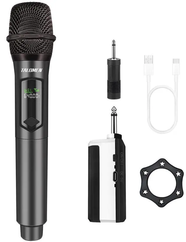 Main image of Wireless Microphone,Professional Handheld Cordless Dynamic Mic System with Rechargeable Receiver(160 Ft),Karaoke Microphone Set for Singing,Karaoke,Wedding,DJ,Party,Speech,Church,PA,K60-1