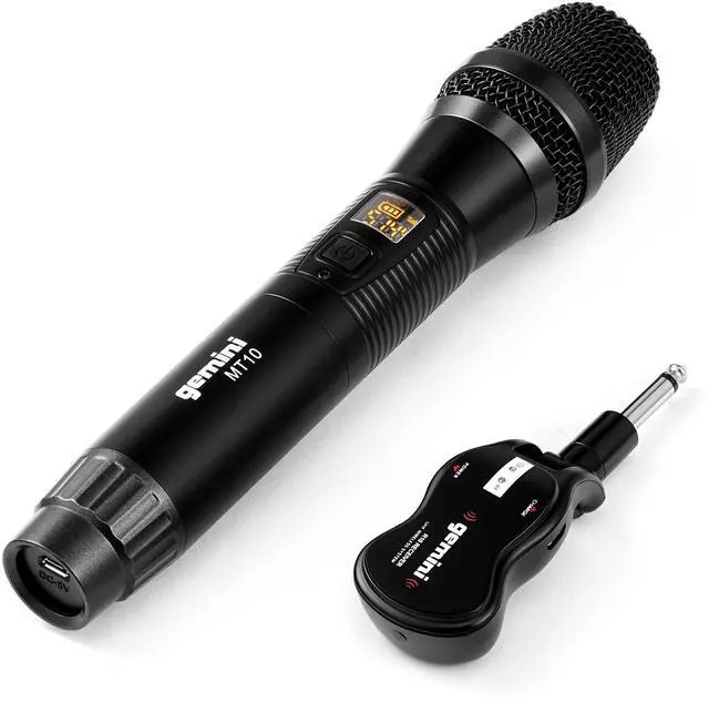 Main image of Wireless Microphone System UHF Handheld Rechargeable Cordless Mic with Receiver for Karaoke Singing DJ Performance PA Speaker Mixer 50M Range Plug Play (GMU-M100)